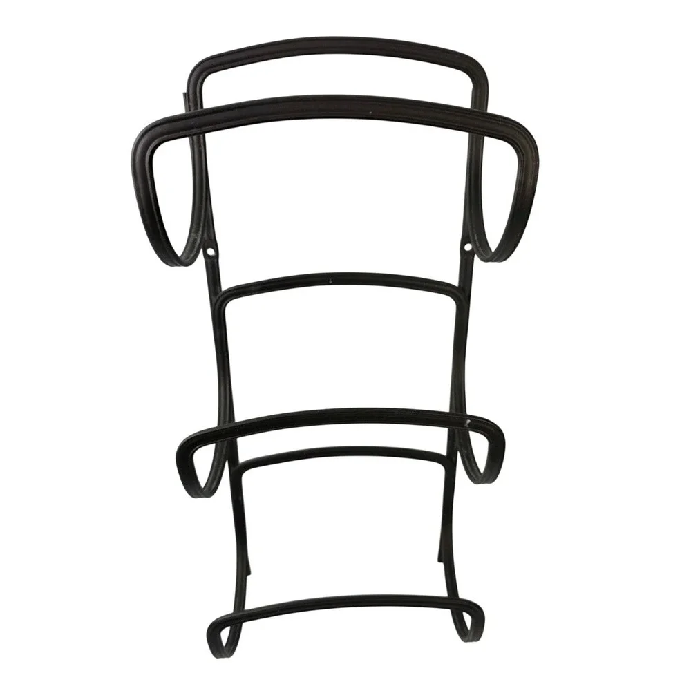 Metal Wall Mounted 3 Tier Towel Wine Rack Dark Bronze Finish Minimalist Storage